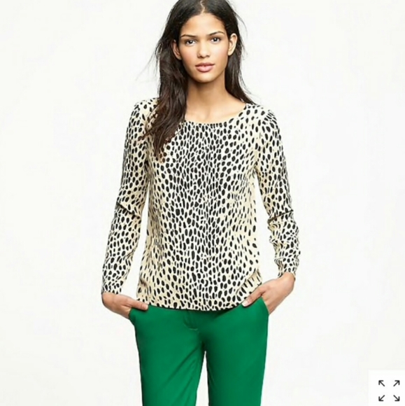 J. Crew Tops - J. CREW | cheetah print long sleeve blouse | 6